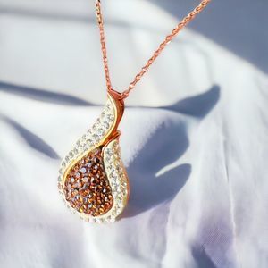 Crystal 14k Rose Gold Plated Necklace 18" Chain Kohl's Perfect Gift Christmas